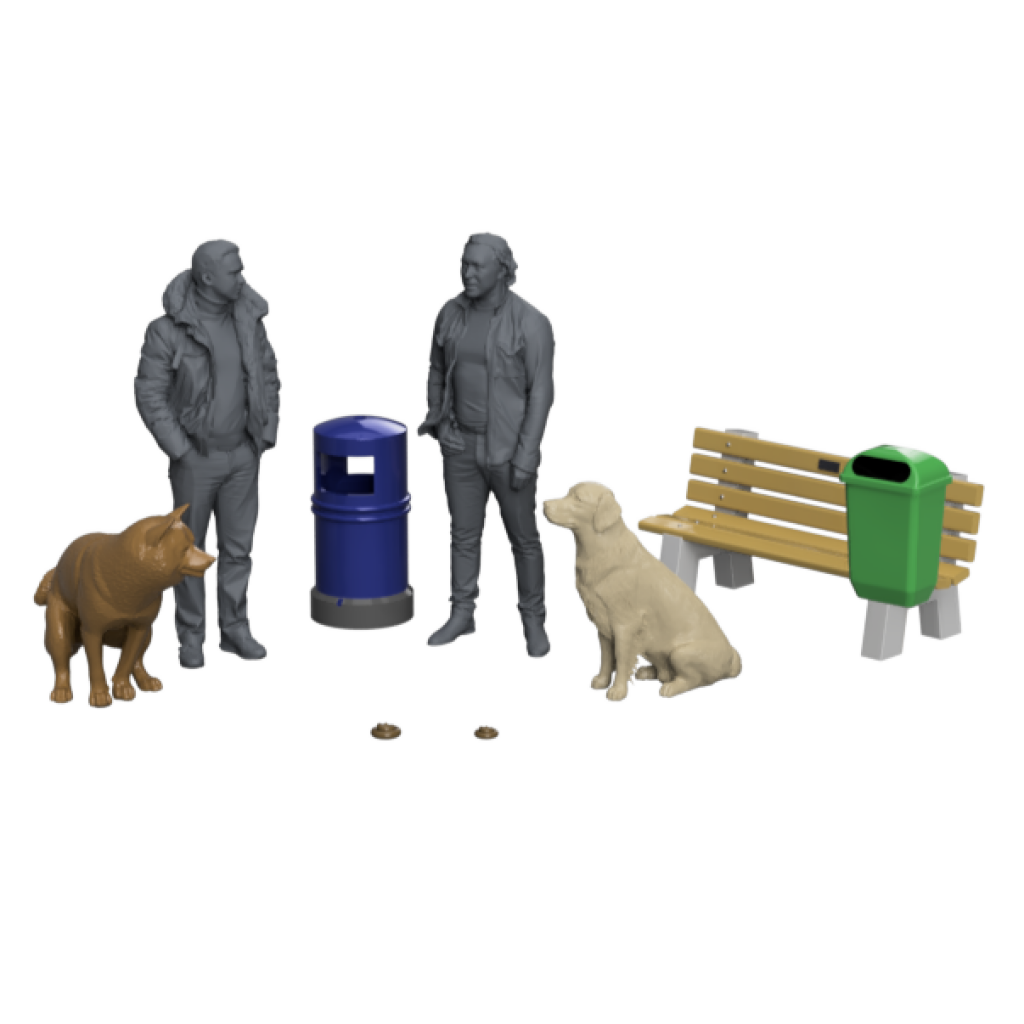 Fo114A – Dog Walkers Oo/Ho Scale Animal