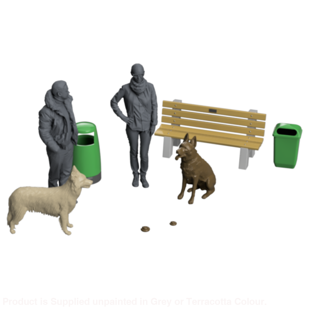 Fo114B – Dog Walkers Oo/Ho Scale Animal