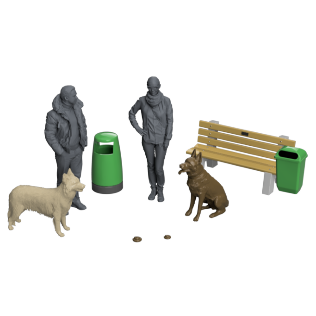 Fo114B – Dog Walkers Oo/Ho Scale Animal