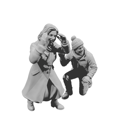 DG109 Winter Scene-Mum and Dad join the Snowfight