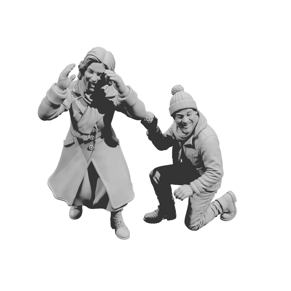 DG109 Winter Scene-Mum and Dad join the Snowfight