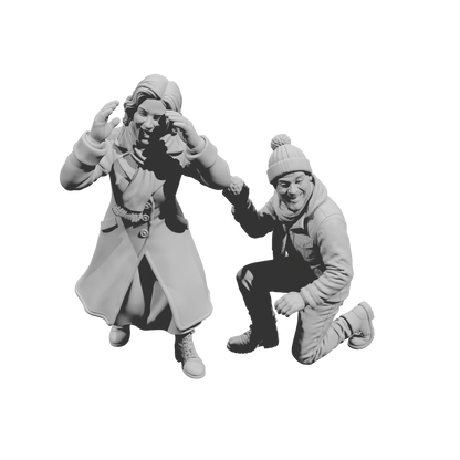 DG109 Winter Scene-Mum and Dad join the Snowfight