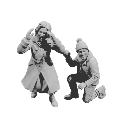 DG109 Winter Scene-Mum and Dad join the Snowfight