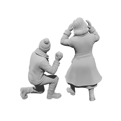DG109 Winter Scene-Mum and Dad join the Snowfight