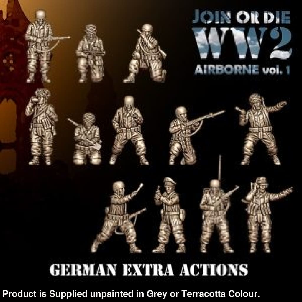 German Fallschirmjager Paratroopers Extra Actions 28mm 1:56 Figure