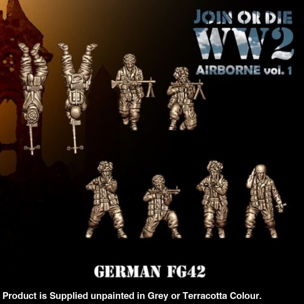 German Fallschirmjager Paratroopers FG42 28mm 1:56 Figure