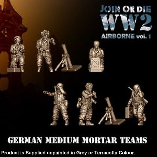 German Fallschirmjager Paratroopers Medium Mortar 28mm 1:56 Figure