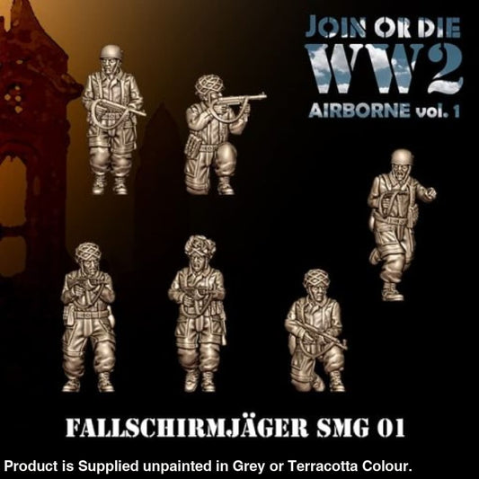 German Fallschirmjager Paratroopers SMG 01 28mm 1:56 Figure