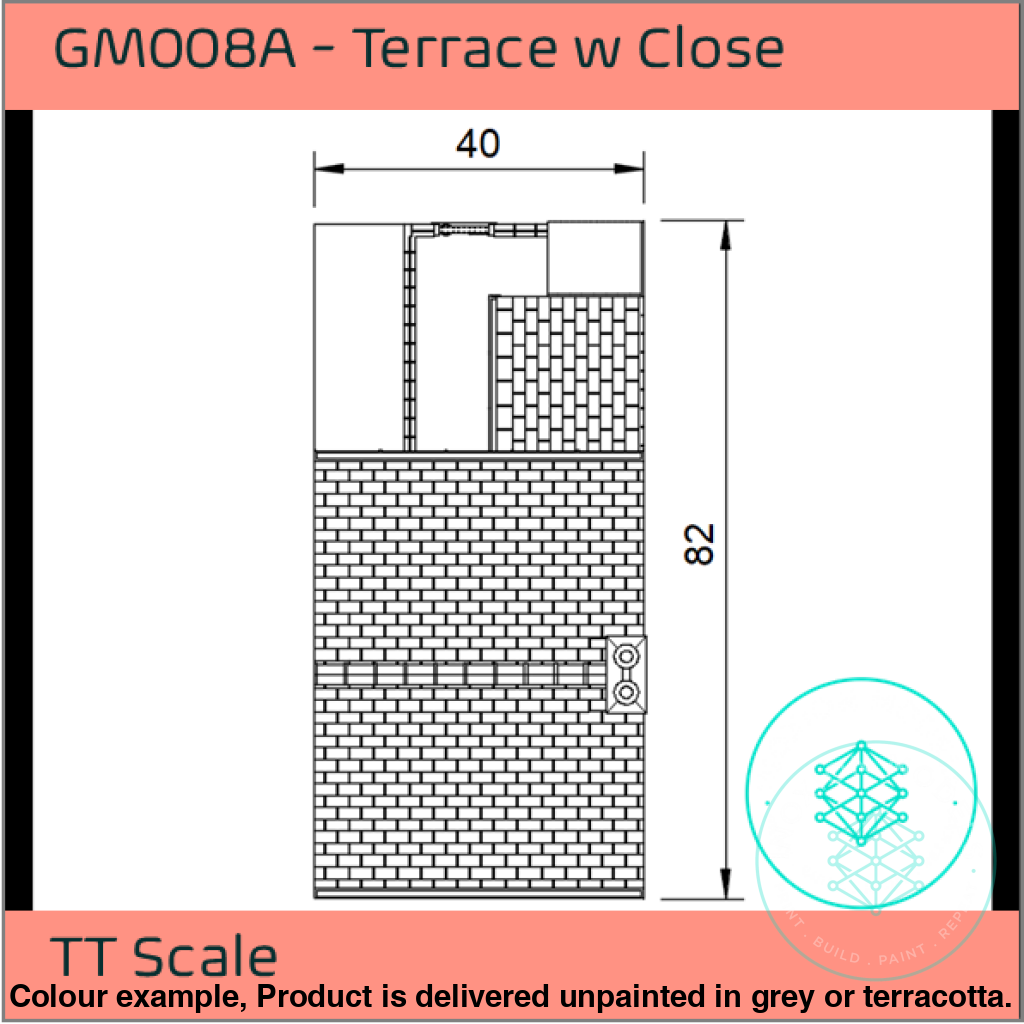 Gm008A – Terrace House W Close Tt120/3Mm Scale Tt Building