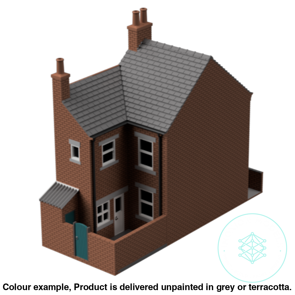 Hm010B – Terrace House N Scale Building