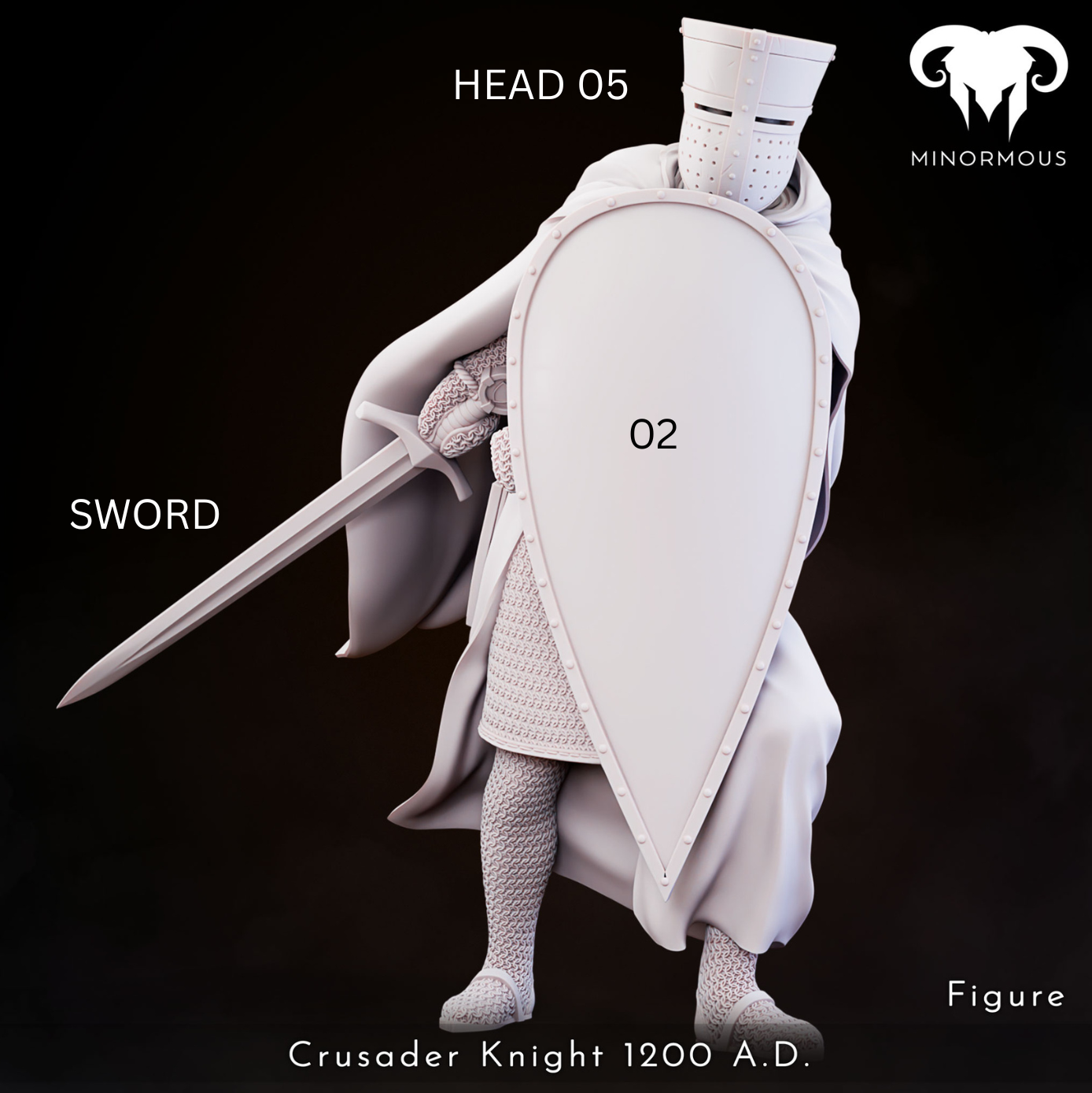 MIN101 Crusader Knight 12th-13th CAD - Vigilant Sentinel