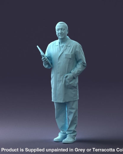 Male Doctor With Clip Board Figure