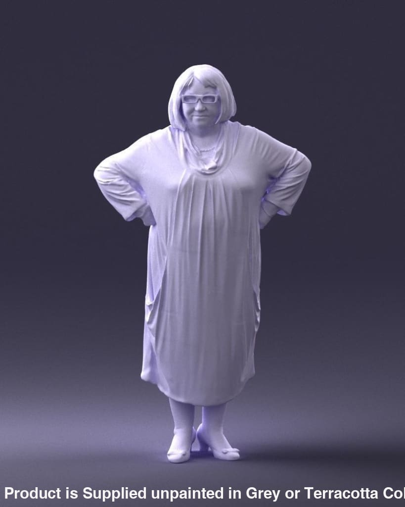 Stern Pensioner Older Lady Figure