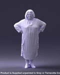 Stern Pensioner Older Lady Figure