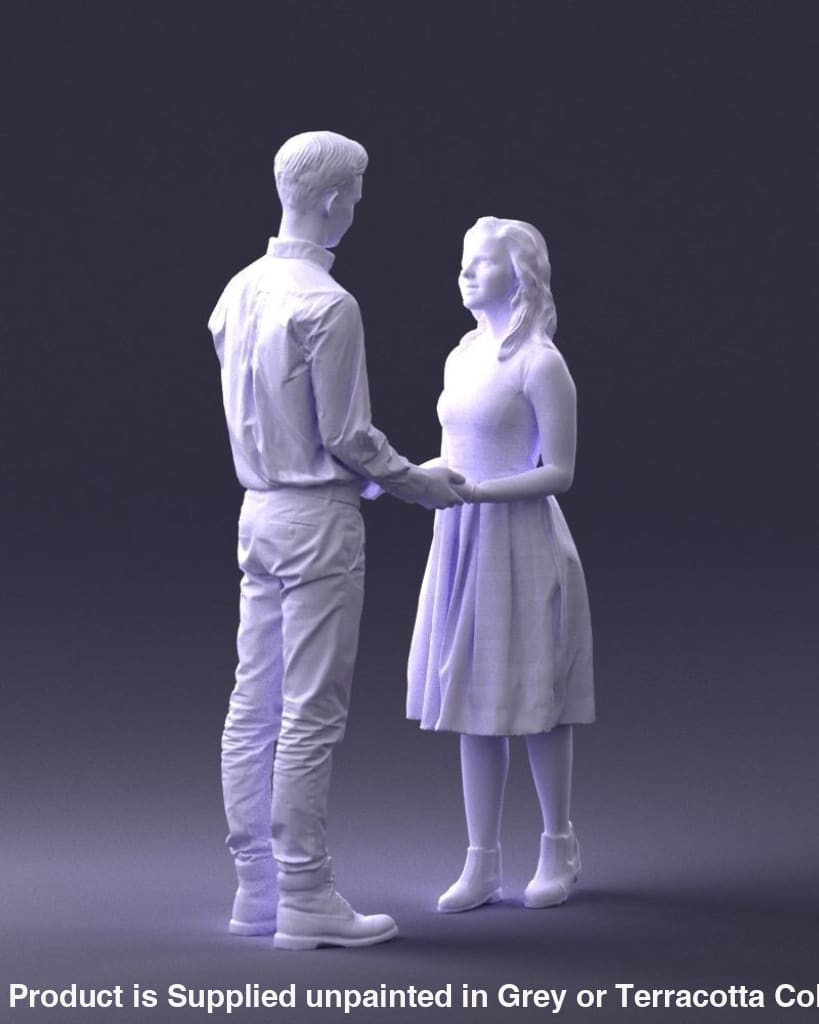Young Couple Looking At Each Other Figure