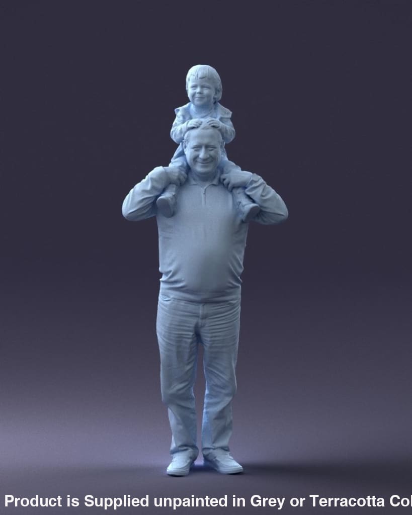 Grandad And Young Child On Shoulders Figure