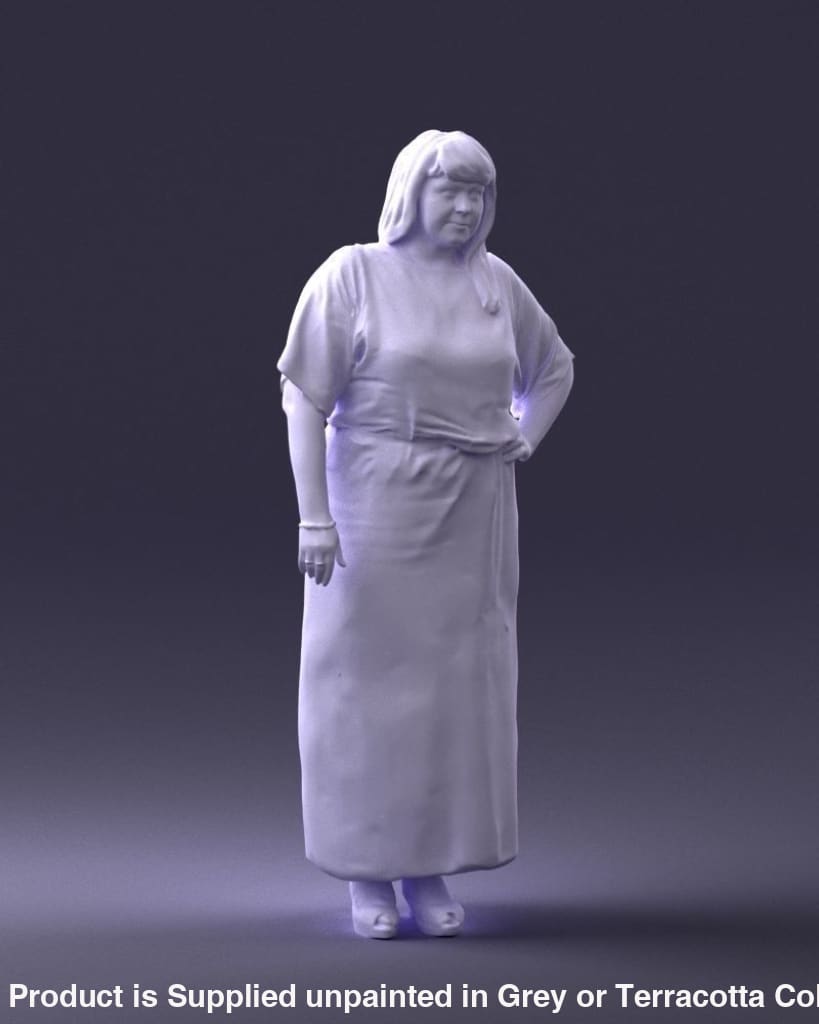 Young Girl In Long Dress Arm On Hip Figure