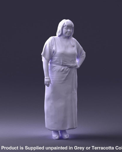 Young Girl In Long Dress Arm On Hip Figure