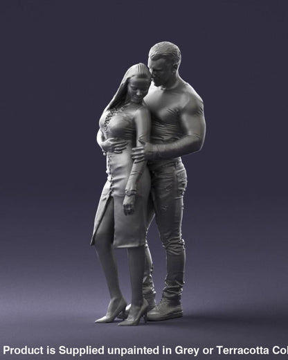 Young Smart Couple Hugging Figure