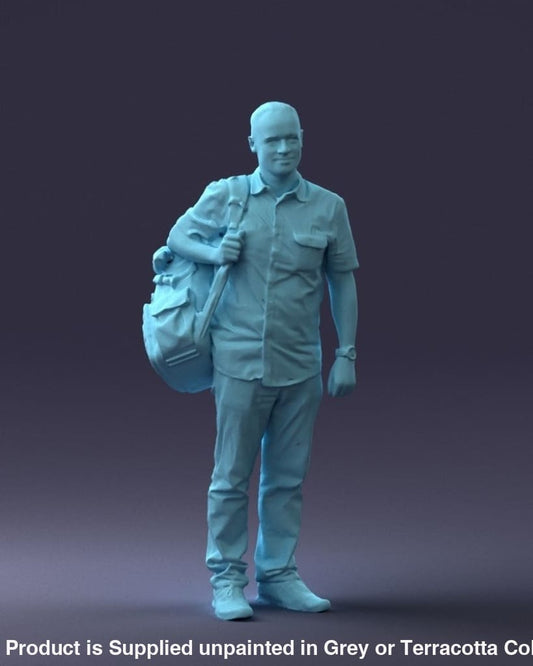 Male Coach-Train-Bus Driver And Bag Figure