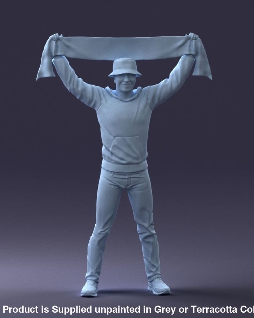 Football Fan Holding Team Scarf Figure