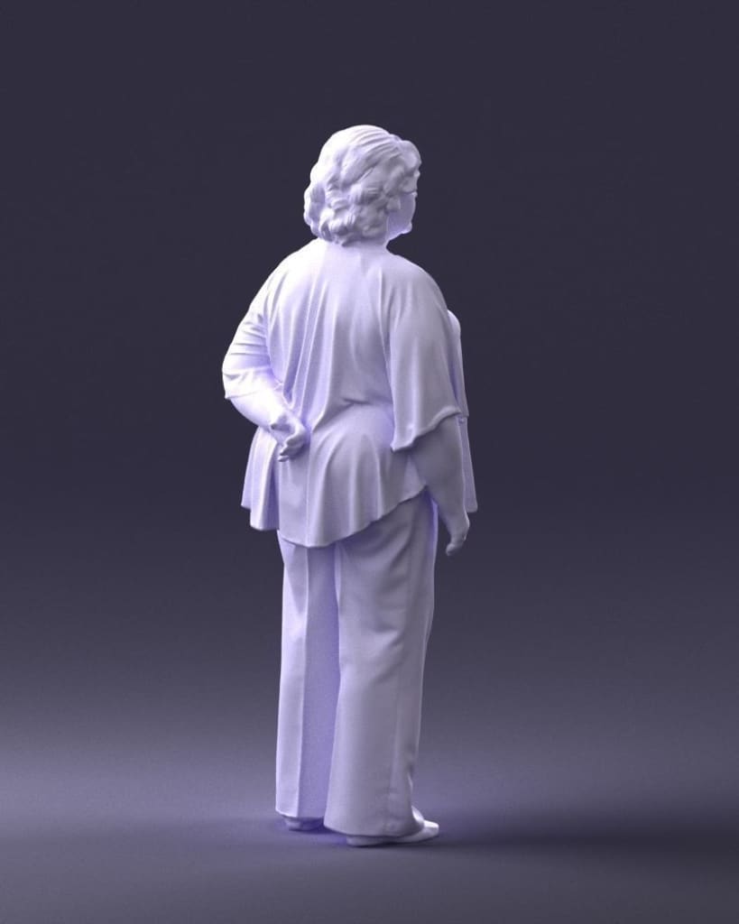 Stern Elderly Lady Arm Behind Back Figure