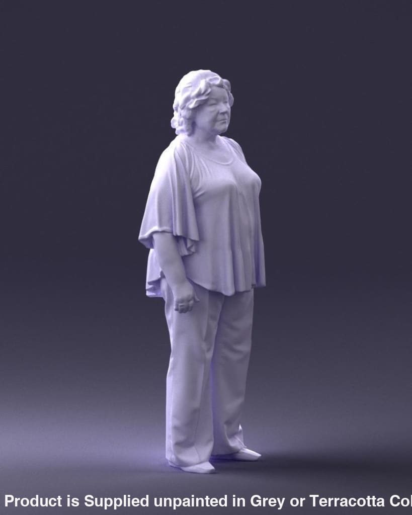 Stern Elderly Lady Arm Behind Back Figure