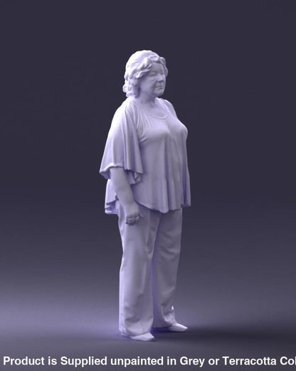 Stern Elderly Lady Arm Behind Back Figure