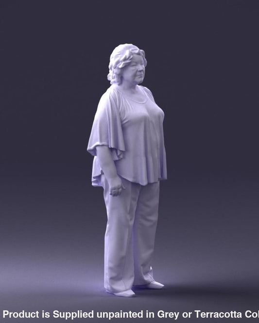 Stern Elderly Lady Arm Behind Back Figure