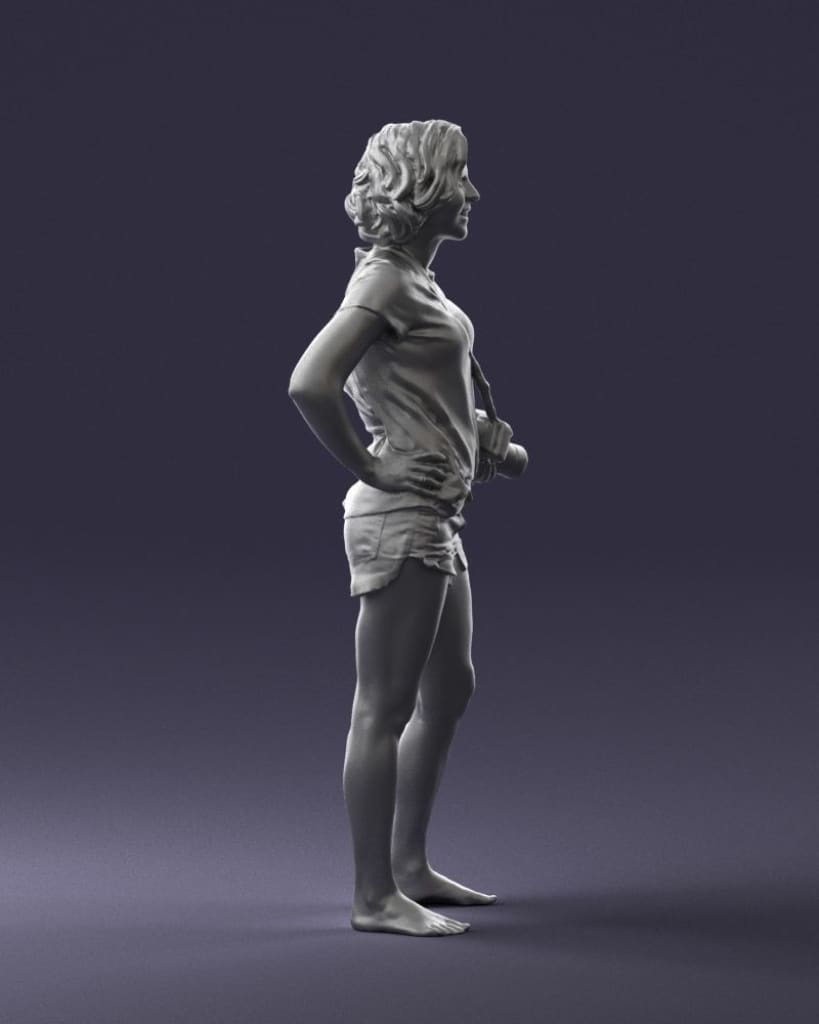 Female In Shorts With Camera Figure