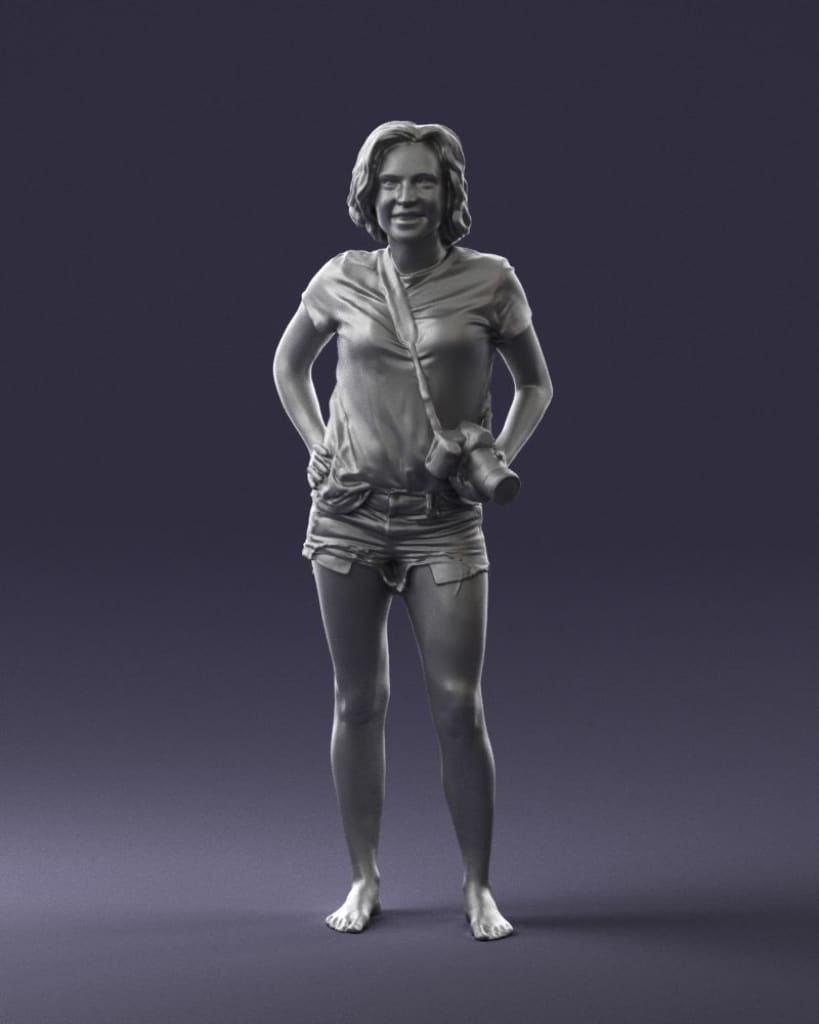 Female In Shorts With Camera Figure