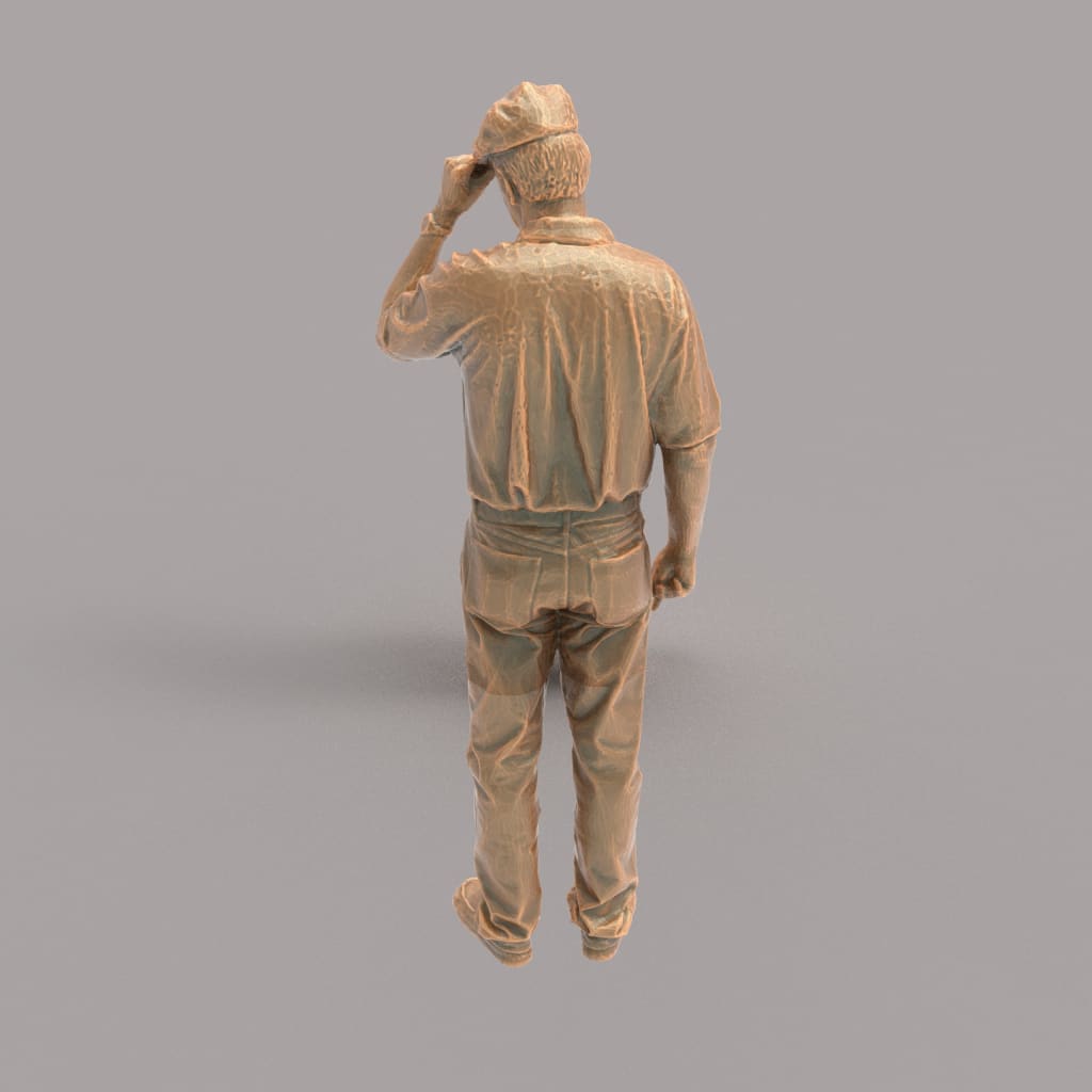 MM071 Older Male Farmer With Cloth Cap Figure