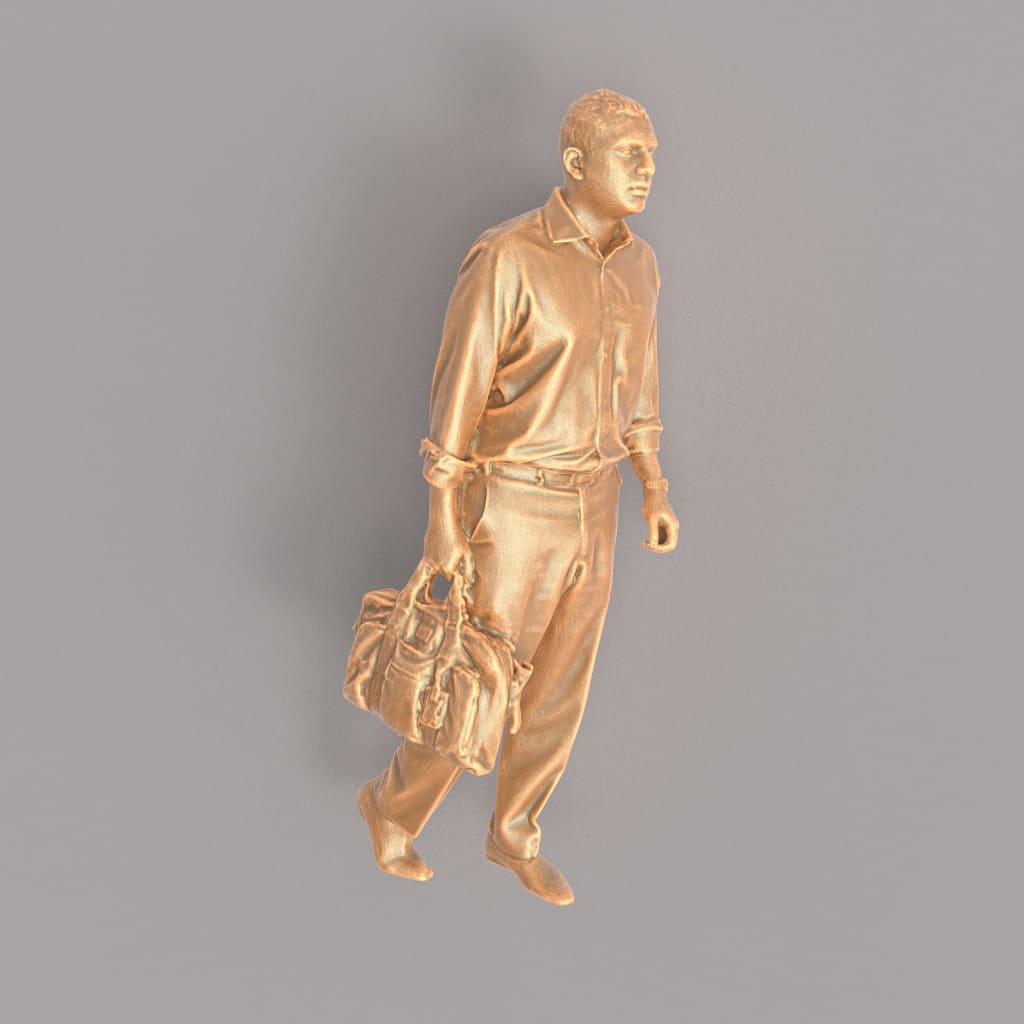 MM072 Male Commuter/Office Worker with Bag Figure