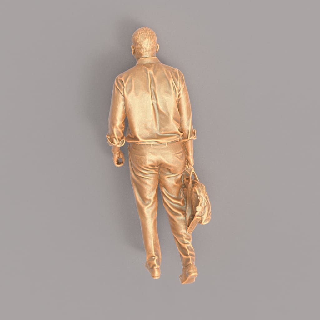 MM072 Male Commuter/Office Worker with Bag Figure
