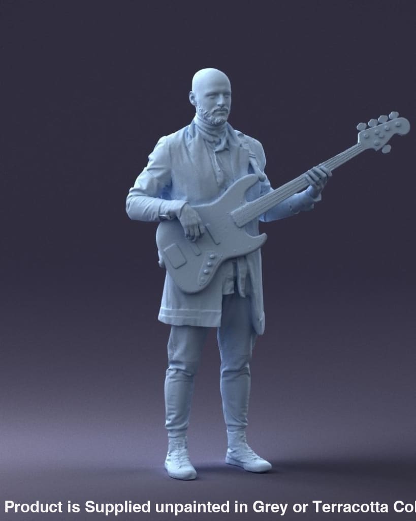 Male Playing Bass Guitar Figure