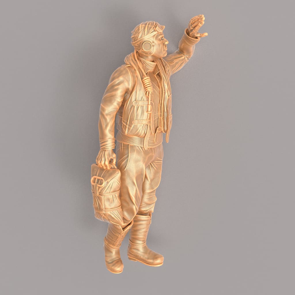 MM090 British WW11 Pilot Looking to the Sky Figure