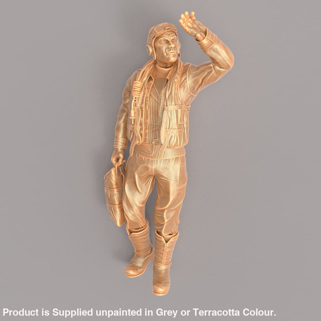 MM090 British WW11 Pilot Looking to the Sky Figure