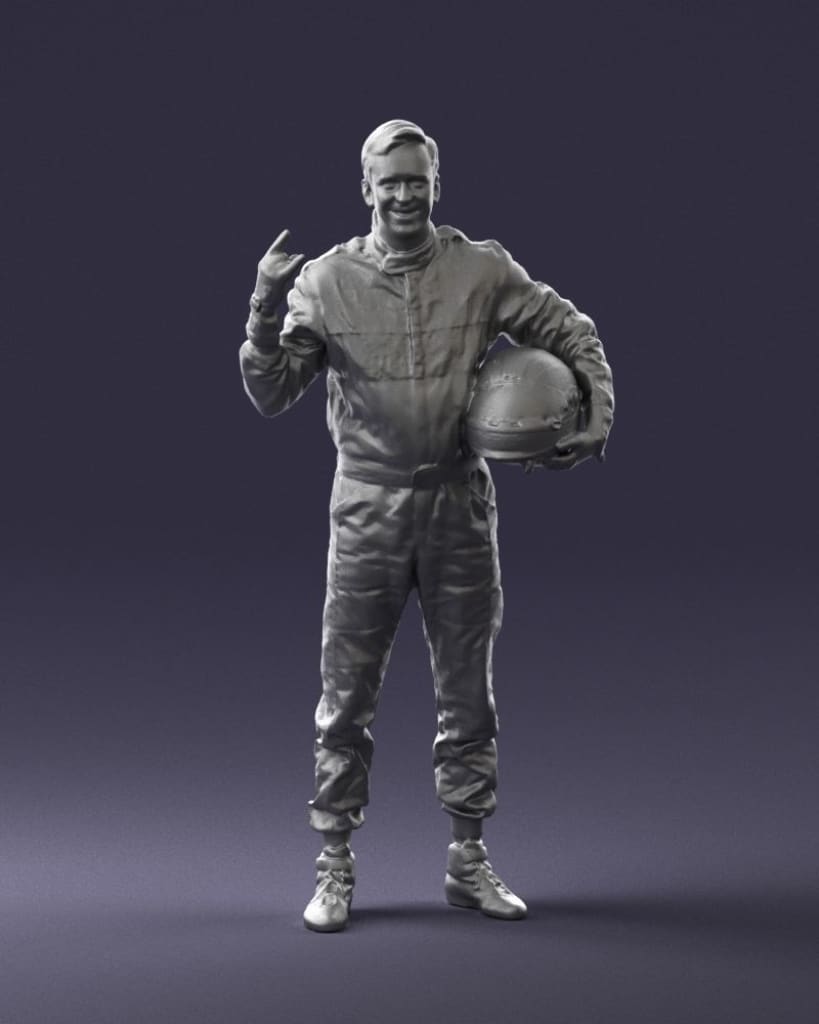 Male Racing Car Driver Figure