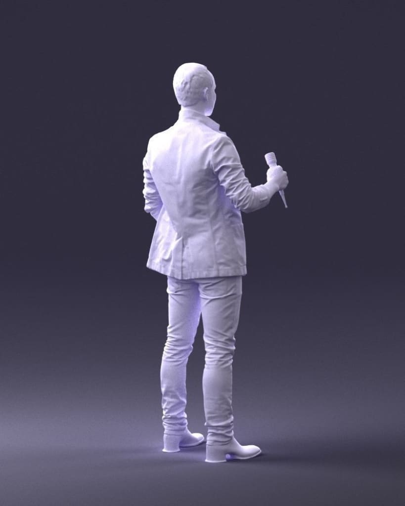 Male Singer With Microphone Figure