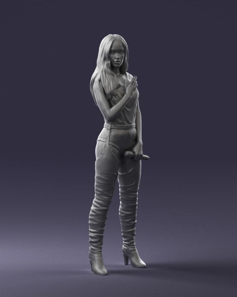 Female Latin Singer With Microphone Figure