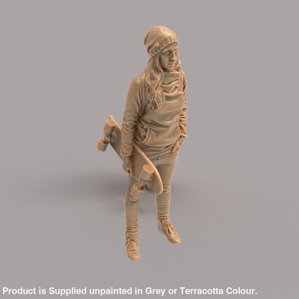 MM101 Girl With Skateboard in hand Figure