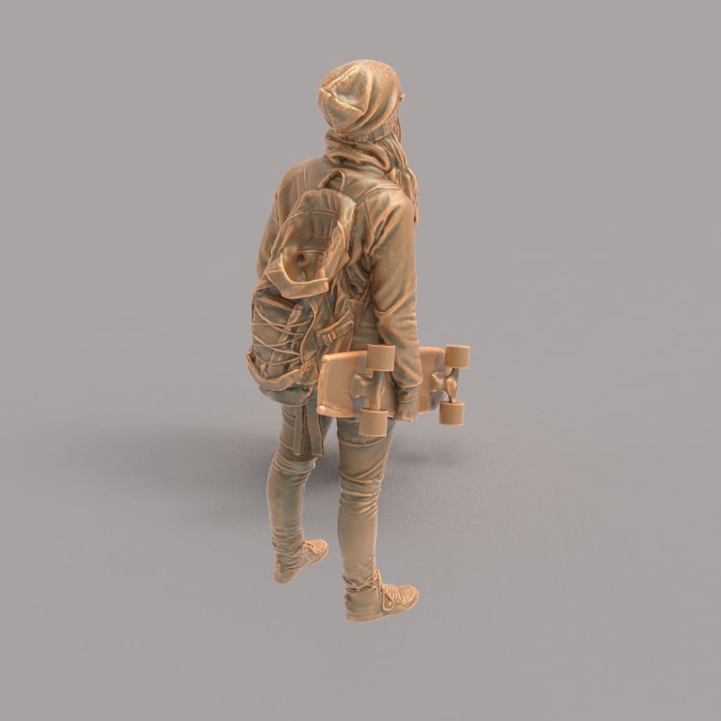 MM101 Girl With Skateboard in hand Figure