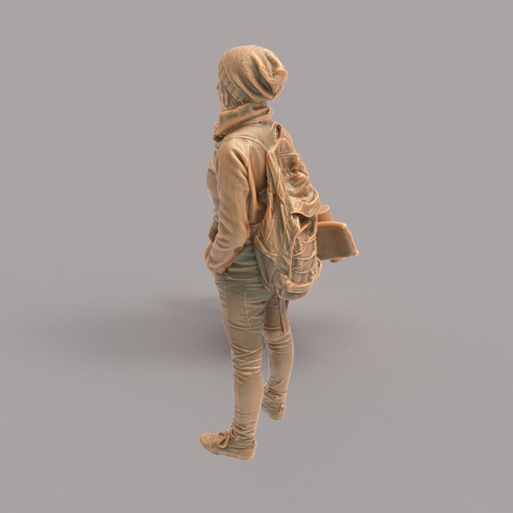 MM101 Girl With Skateboard in hand Figure