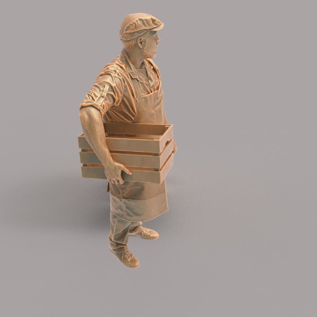 MM1034 Shop Keeper With Veg Box Figure