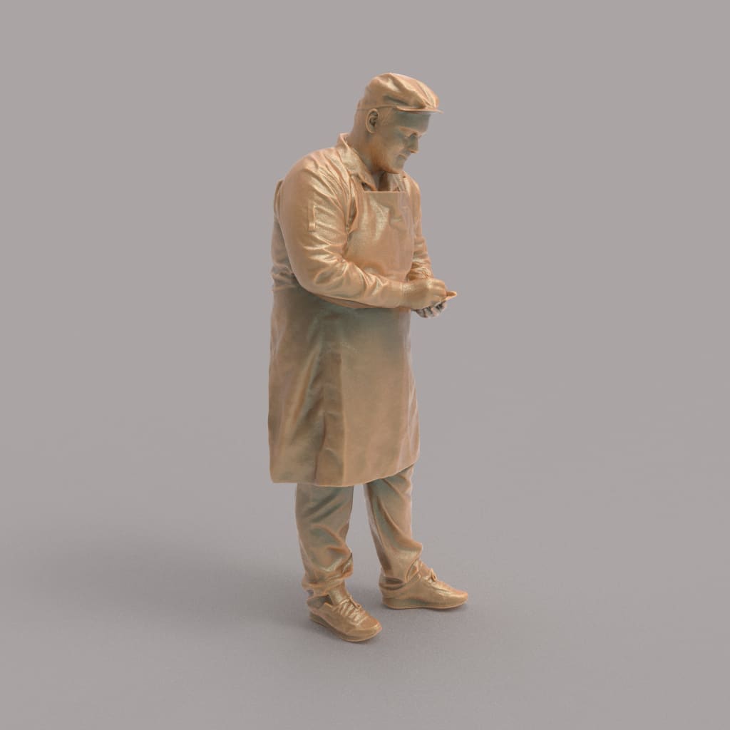 MM1039 Male Shop Keeper Writing bill Figure
