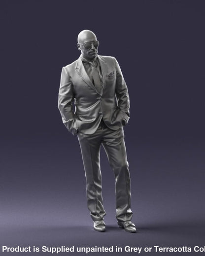 Bald Well Built Male In Suite Figure
