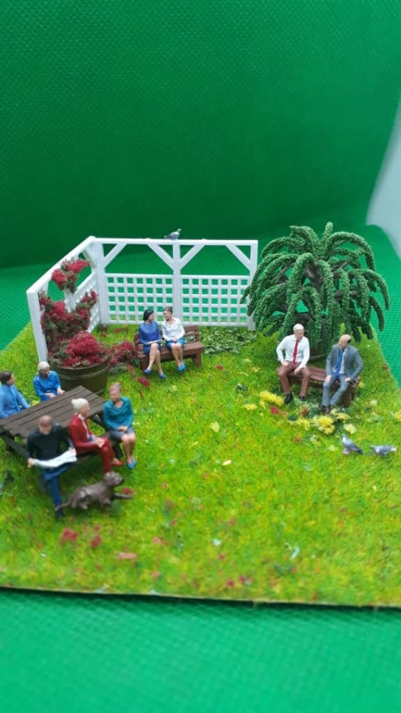 Park Or Pub Scene With Figures Figure