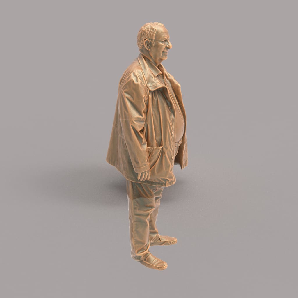 MM106 Grandad in Jacket Smiling Figure