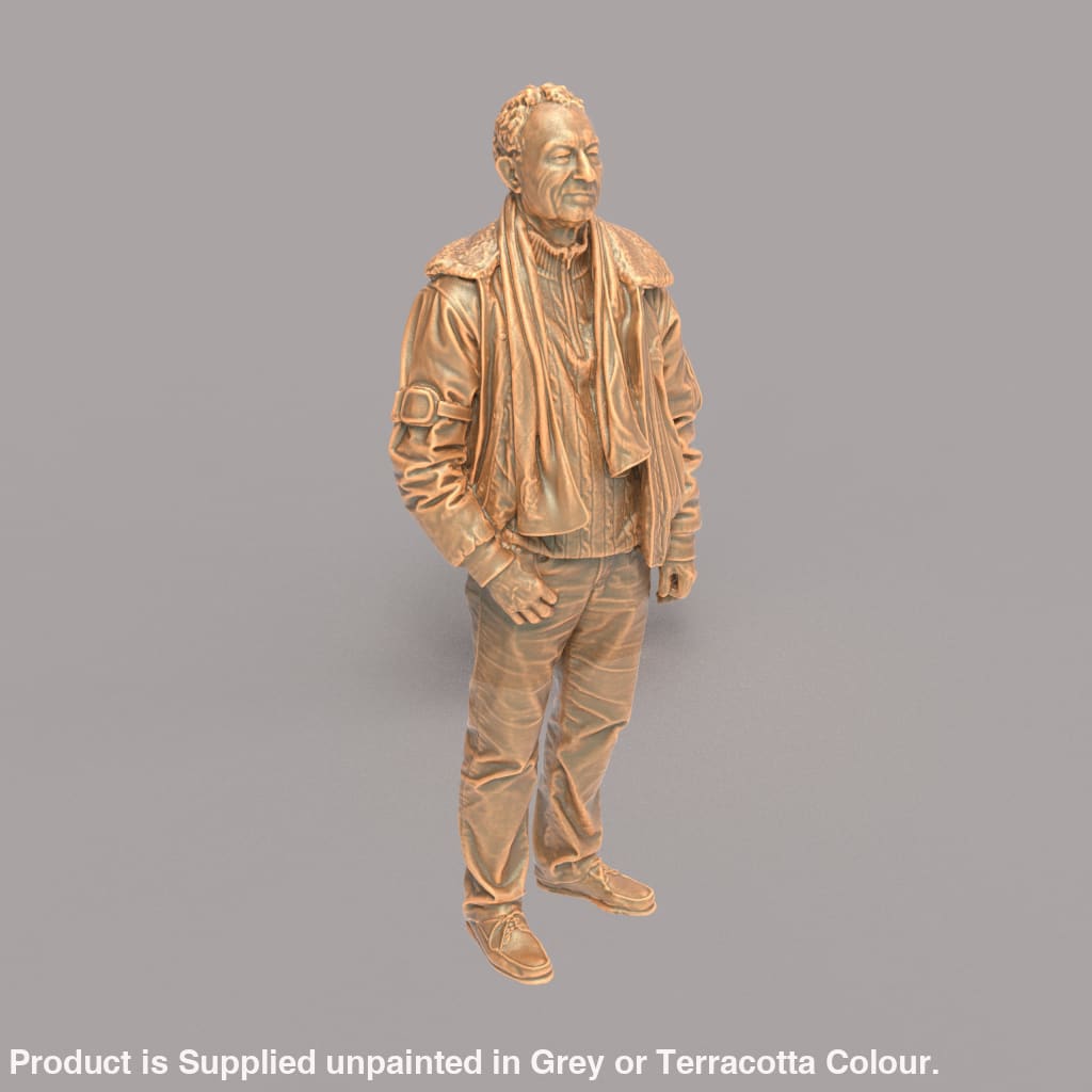 MM107 Older Male in Leather jacket and Scarf Figure