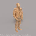 MM107 Older Male in Leather jacket and Scarf Figure